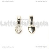 Portapendente da incollare in metallo silver plated 16x5.5mm