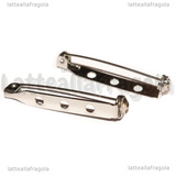 Base Spilla in Acciaio Inox con chiusura di sicurezza 35x5.5mm