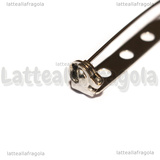 Base Spilla in Acciaio Inox con chiusura di sicurezza 35x5.5mm