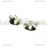 Coppetta Orecchie di Topo in metallo argentato 16x8mm