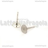  Coppia di Perni a base piatta 6mm Acciaio Inox con gommini