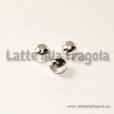 10 perle in metallo silver plated 6mm