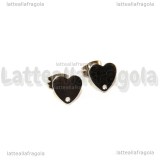 Coppia di orecchini a perno Cuore in Acciaio Inox 8x8mm