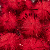 25 Pom pon in Polipropilene Rosso con lustrini 15mm