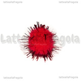 25 Pom pon in Polipropilene Rosso con lustrini 15mm