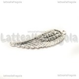 Ciondolo Ala in metallo silver plated 51x23mm