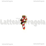 Ciondolo Candycane in Acciaio Inox dorato smaltato 13x5mm