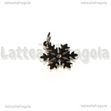 Ciondolo Fiocco di Neve con strass in Acciaio Inox 13.5x10.5mm