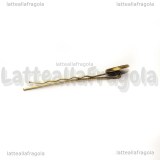 Forcina per capelli in metallo color bronzo con base cammeo 12mm