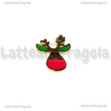 Ciondolo Rudolf in Acciaio Inox dorato smaltato 13.5x11mm