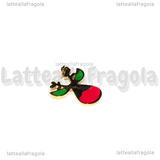 Ciondolo Rudolf in Acciaio Inox dorato smaltato 13.5x11mm