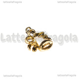 Ciondolo Campana con Fiocco in metallo dorato smaltato 20x16mm