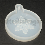 Stampo in silicone Ciondolo Pallina di Natale con Fiocco di Neve 64x53x8mm