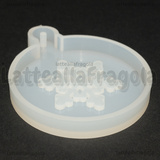 Stampo in silicone Ciondolo Pallina di Natale con Ficco di Neve 64x53x8mm