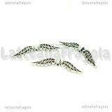 Spaziatore Ali d Angelo in metallo argento antico 32x7mm