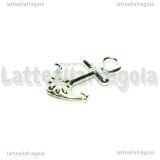Charm Ancora double-face in metallo silver plated 20x13mm