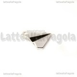 Ciondolo Aereoplano Origami 3D in metallo silver plated 17x17mm