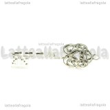 Ciondolo Chiave in metallo argento antico 60x22mm