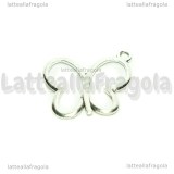 Charm farfalla in metallo argento antico 20x18mm