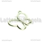 Charm farfalla in metallo argento antico 20x18mm