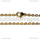 Collana in Acciaio Inox Dorato maglia ovale 3x2.5mm 60cm