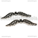 Spaziatore Ali d Angelo in metallo argento antico 42x10mm