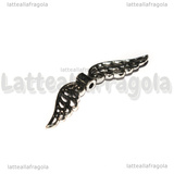 Spaziatore Ali d Angelo in metallo argento antico 42x10mm