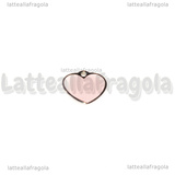 Ciondolo Cuore in Acciaio Inox smaltato Rosa 10x19mm