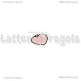 Ciondolo Cuore in Acciaio Inox smaltato Rosa 10x19mm