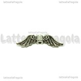 Connettore ali d'angelo in metallo argento antico 23x7mm