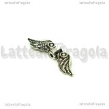 Connettore ali d angelo in metallo argento antico 23x7mm