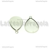 Base Goccia in acciaio 304 per cammeo 18x13mm