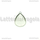 Base Goccia in acciaio 304 per cammeo 18x13mm