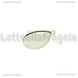 Base Goccia in acciaio 304 per cammeo 18x13mm