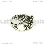 Ciondolo Albero della Vita in metallo argento antico 26x23mm
