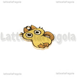 Ciondolo Gatto Siamese in metallo dorato smaltato 25x20mm