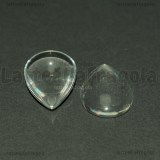 Cabochon in vetro trasparente Goccia effetto lente 25x18mm