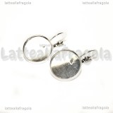 Coppia monachelle chiuse in metallo silver plated con piattello da 16mm