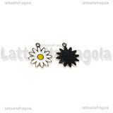 Charm Margherita in Acciaio Inox smaltato 10x9mm