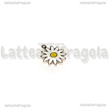 Charm Margherita in Acciaio Inox smaltato 10x9mm