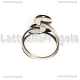 Base anello in Acciaio Inox regolabile con doppia base 8mm