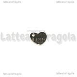 5 Targhette Cuore in Acciaio Inox 6.5x7mm