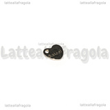 5 Targhette Cuore in Acciaio Inox 6.5x7mm