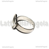 Base Anello in Acciaio Inox regolabile con Base Cuore 12mm