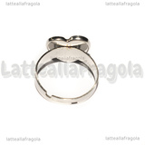 Base Anello in Acciaio Inox regolabile con Base Cuore 12mm