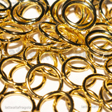 50 Anellini apribili in Acciaio Gold Plated 6x0.7mm