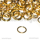 50 Anellini apribili in Acciaio Gold Plated 6x0.7mm