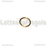 50 Anellini apribili in Acciaio Gold Plated 6x0.7mm