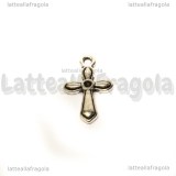 Charm Croce in metallo argento antico 19,5x12mm