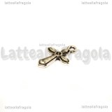 Charm Croce in metallo argento antico 12x9.5mm